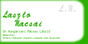 laszlo macsai business card
