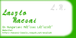 laszlo macsai business card